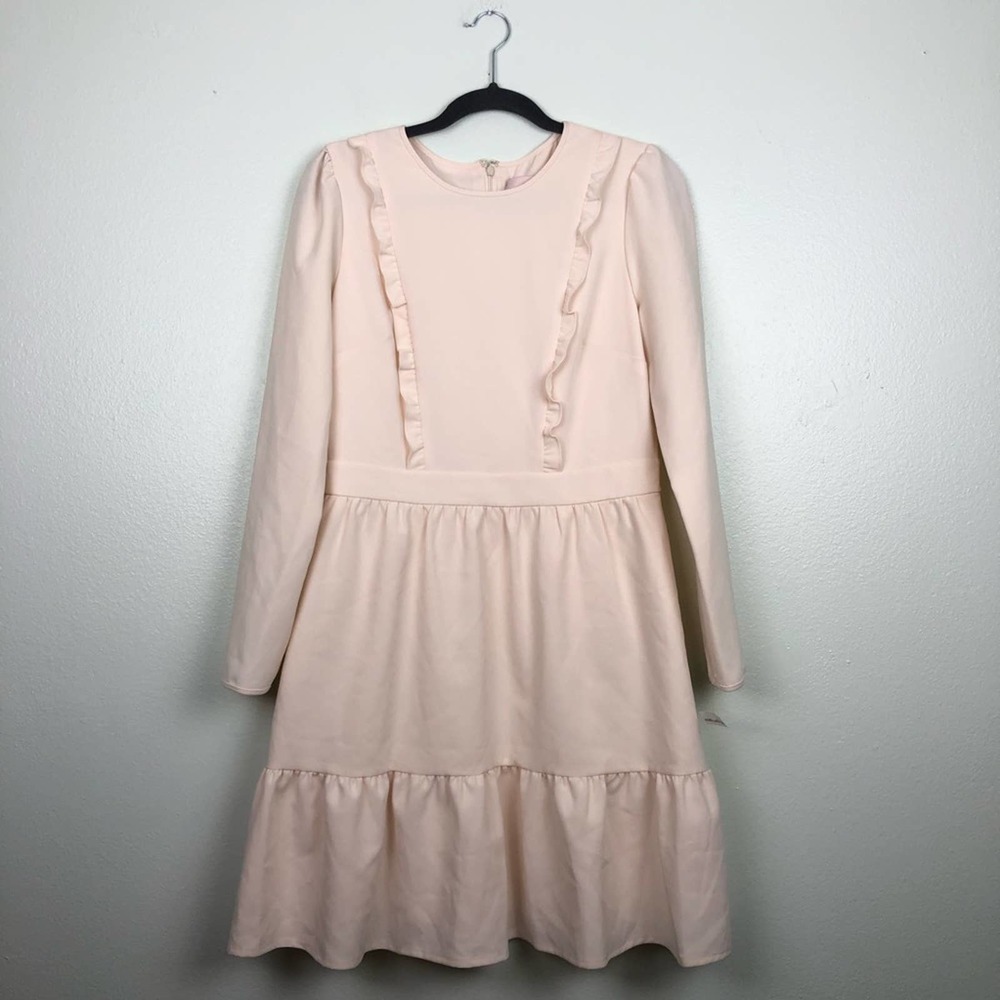 Gal Meets Glam 10 Hayley Ruffle Long Sleeve Dress - Picture 7 of 16